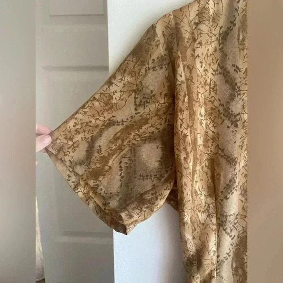 Vintage Voir Collection Button Down Tie Waist Dress Short Sleeve Size Large Tan - Picture 8 of 8